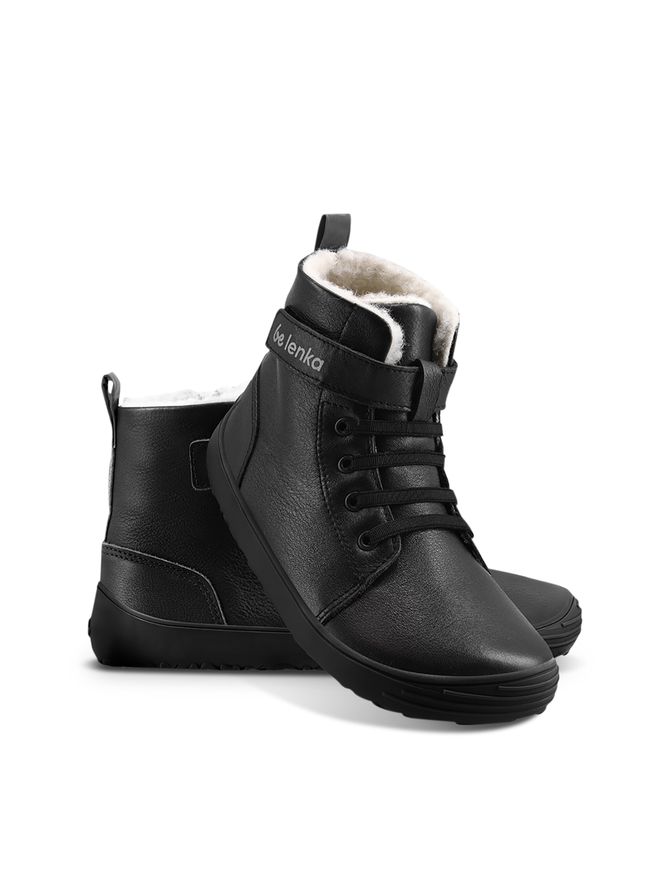 Winter barefoot boots Be Lenka Winter Kids - All Black