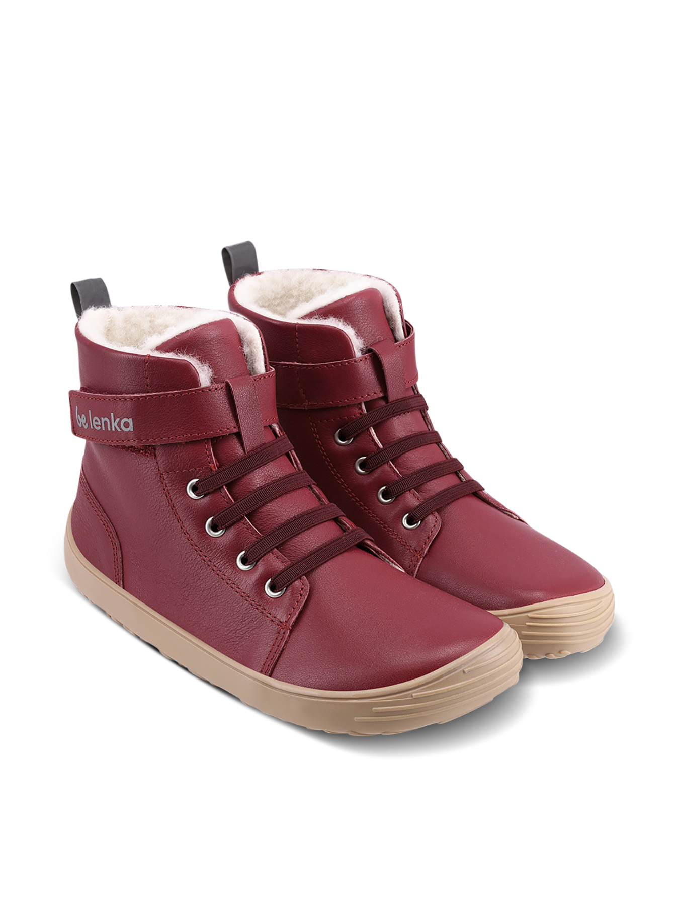 Winter barefoot boots Be Lenka Winter Kids - Dark Cherry Red