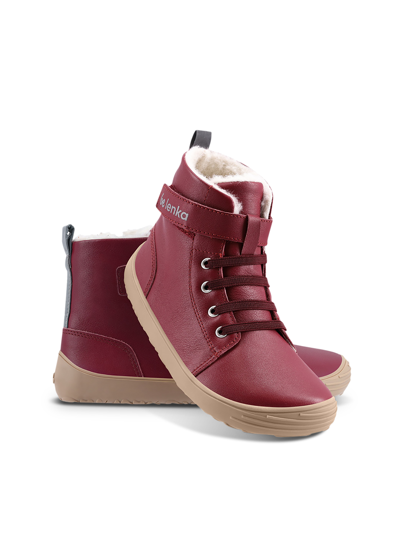 Winter barefoot boots Be Lenka Winter Kids - Dark Cherry Red