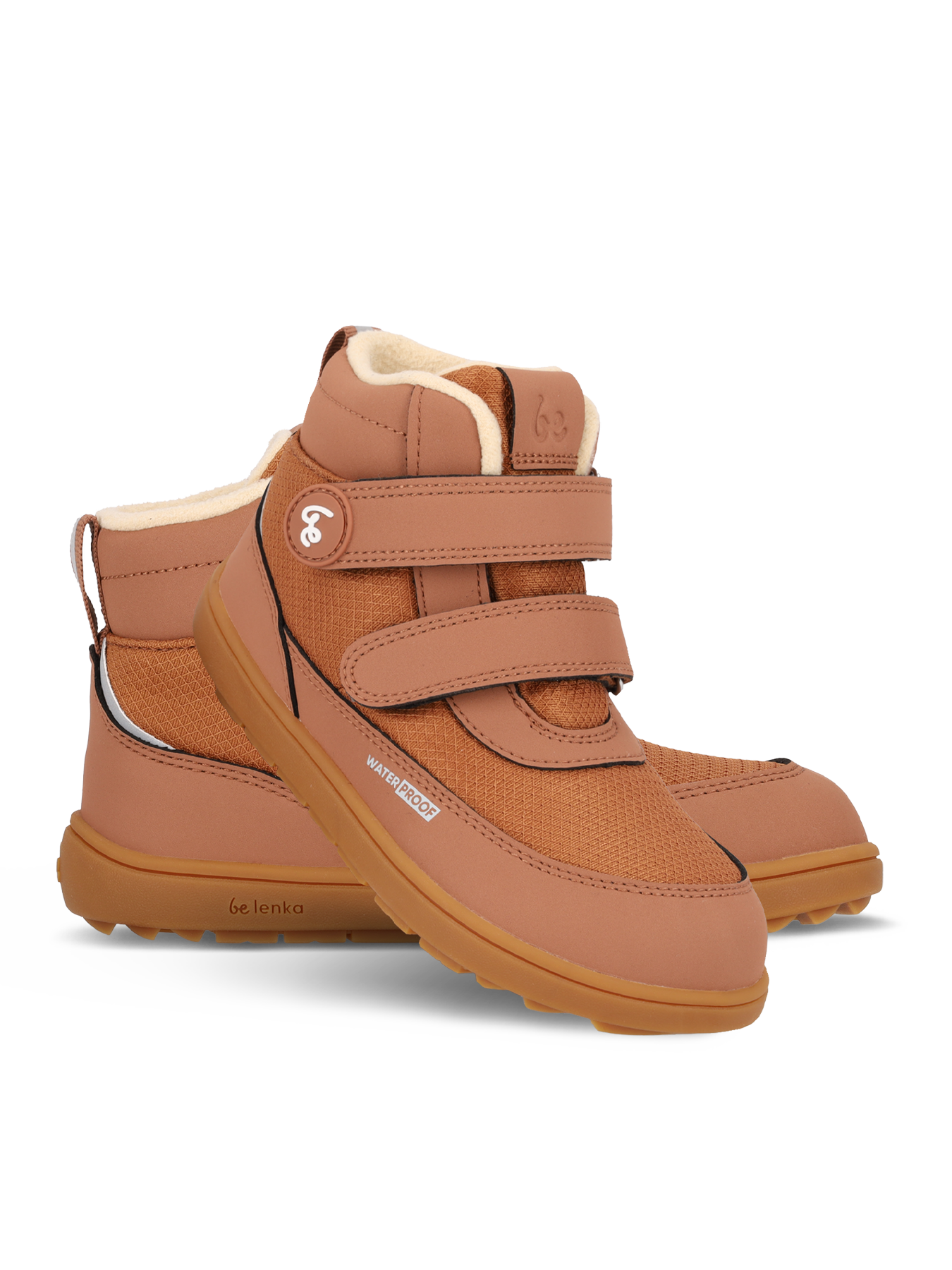 Kids winter barefoot boots Be Lenka Zippu Junior - All Brown