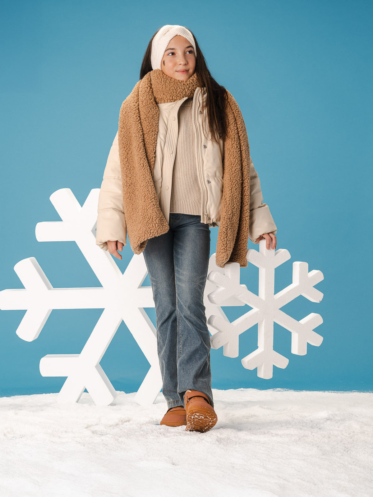Kids winter barefoot boots Be Lenka Zippu Junior - All Brown