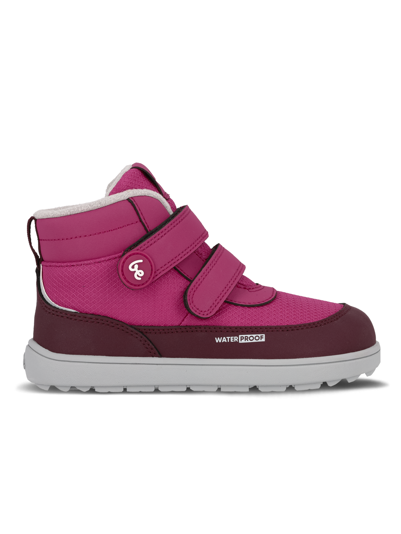 Kids winter barefoot boots Be Lenka Zippu Junior - Berry & Grey