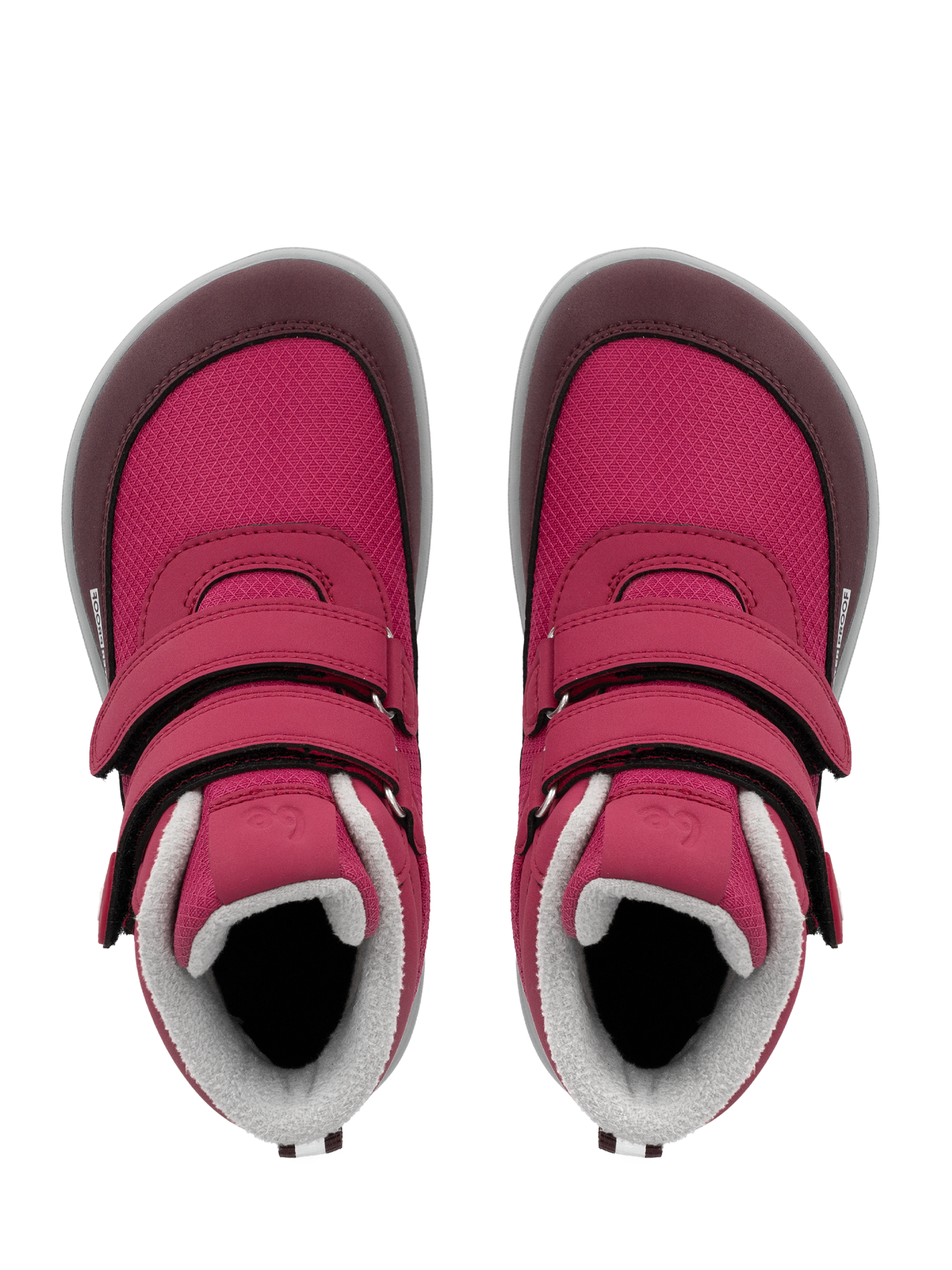 Kids winter barefoot boots Be Lenka Zippu Junior - Berry & Grey