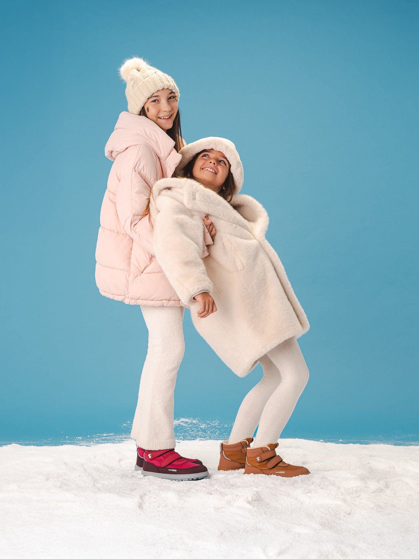 Kids winter barefoot boots Be Lenka Zippu Junior - Berry & Grey