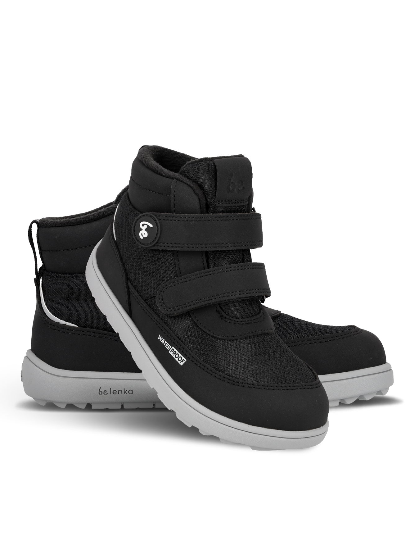 Kids winter barefoot boots Be Lenka Zippu Junior - Black & Grey