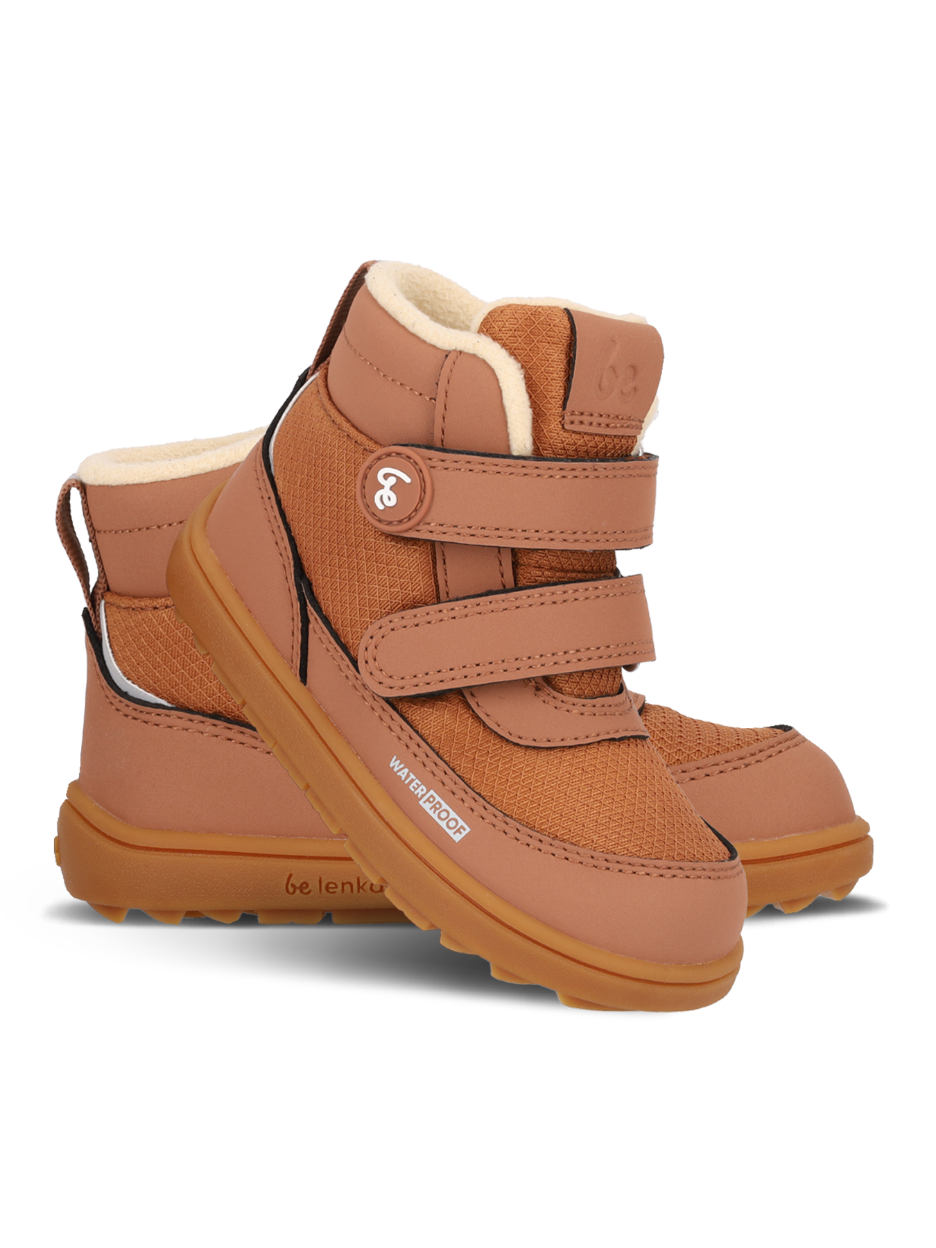 Kids winter barefoot boots Be Lenka Zippu Kids - All Brown