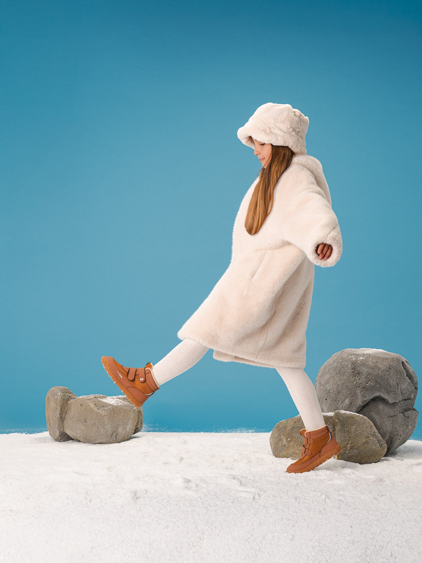 Kids winter barefoot boots Be Lenka Zippu Kids - All Brown