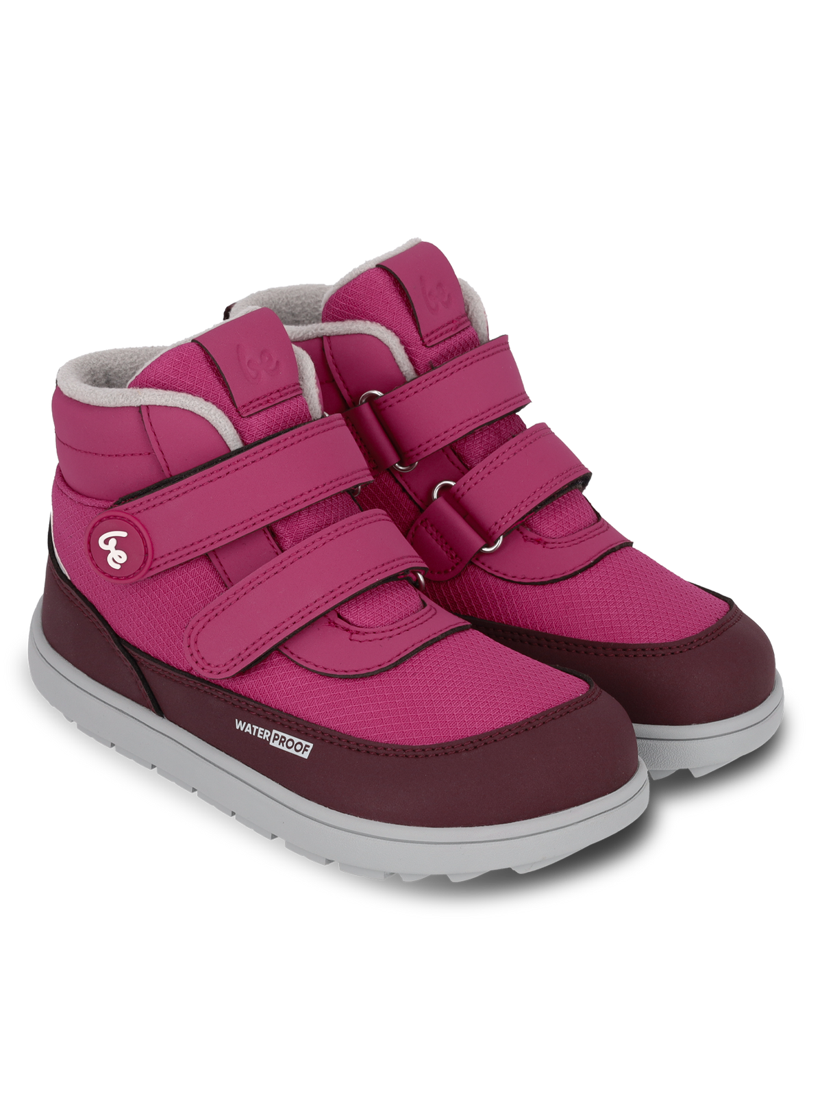 Kids winter barefoot boots Be Lenka Zippu Kids - Berry & Grey