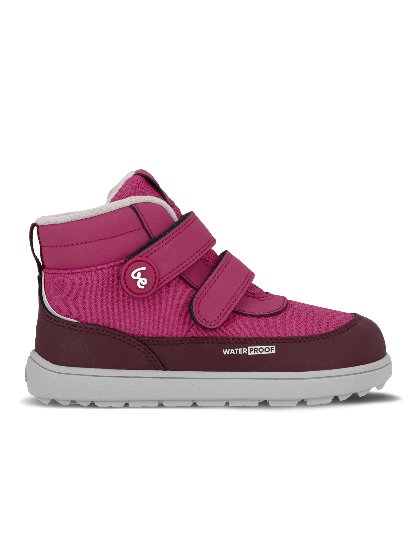 Kids winter barefoot boots Be Lenka Zippu Kids - Berry & Grey