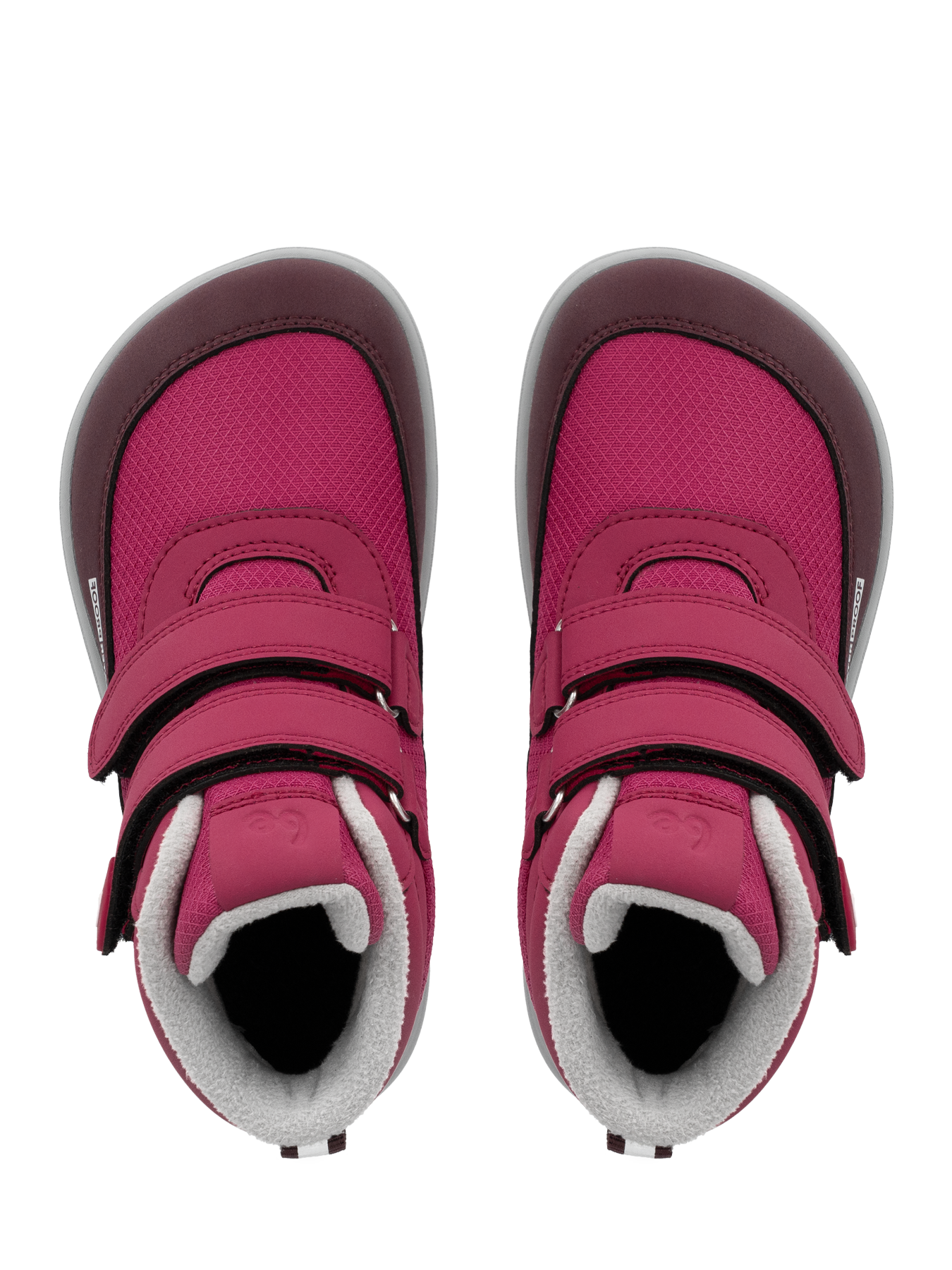 Kids winter barefoot boots Be Lenka Zippu Kids - Berry & Grey