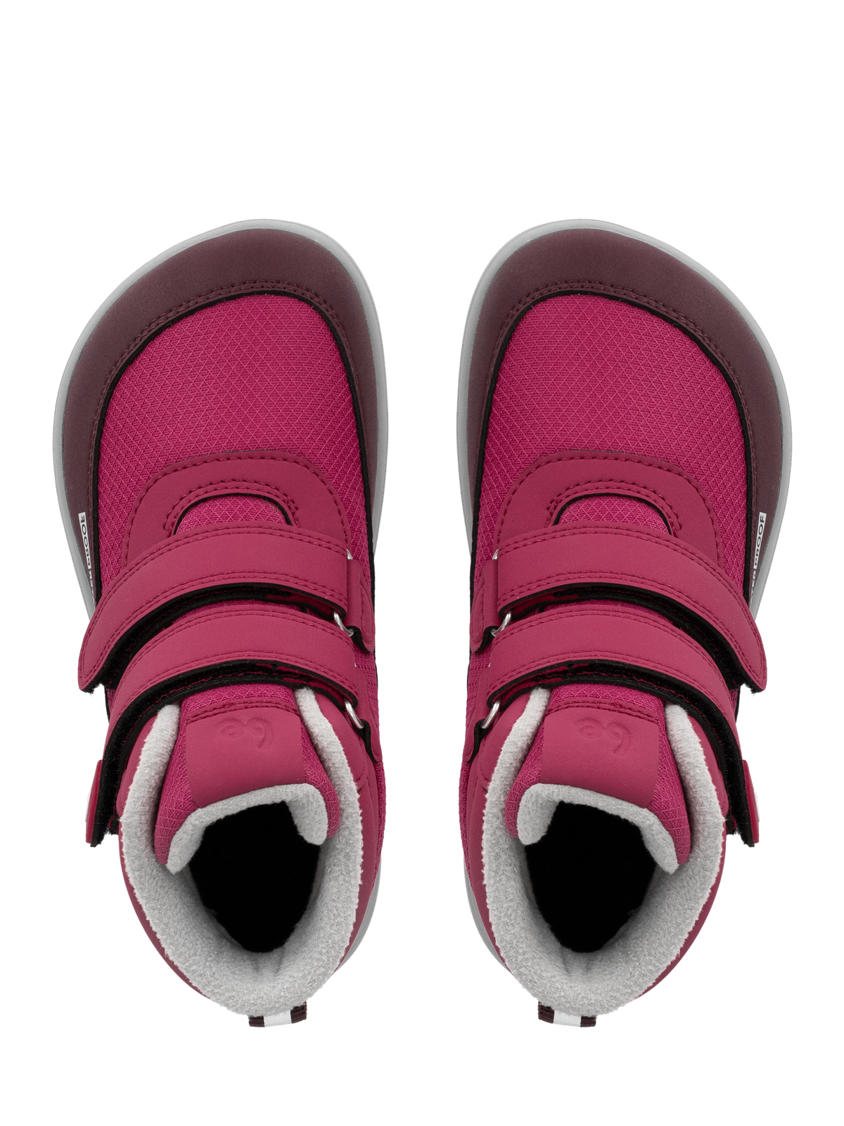 Kids winter barefoot boots Be Lenka Zippu Kids - Berry & Grey