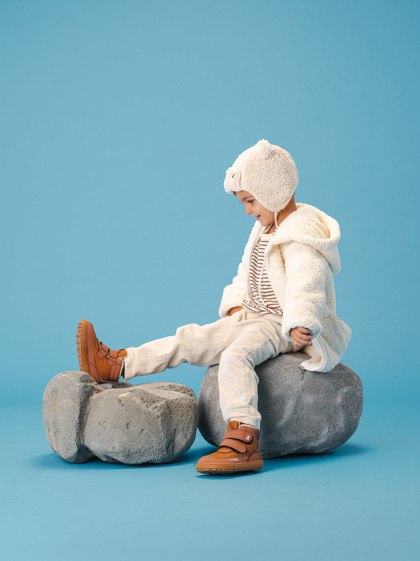 Kids winter barefoot boots Be Lenka Zippu Preschool - All Brown