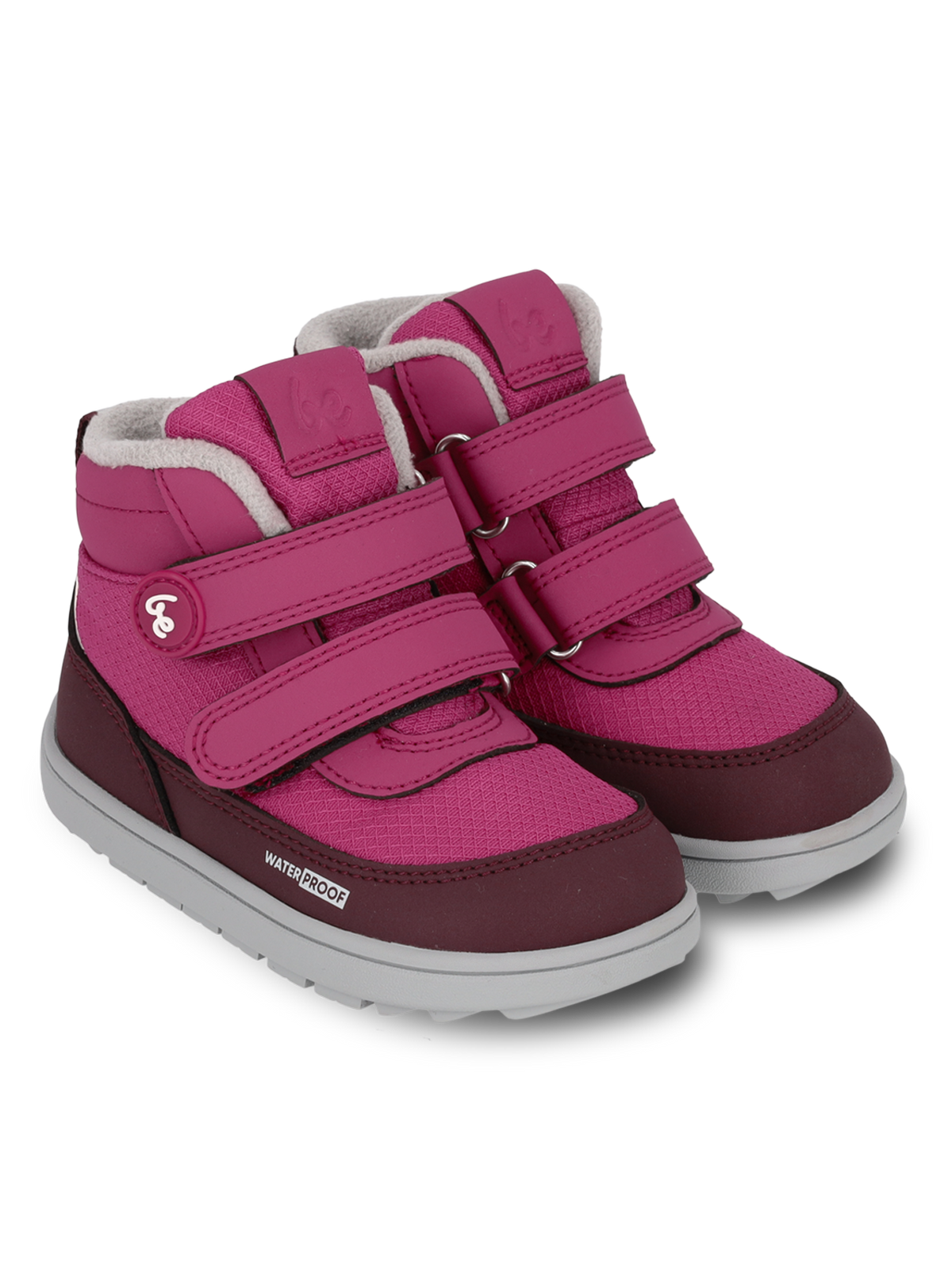 Kids winter barefoot boots Be Lenka Zippu Preschool - Berry & Grey