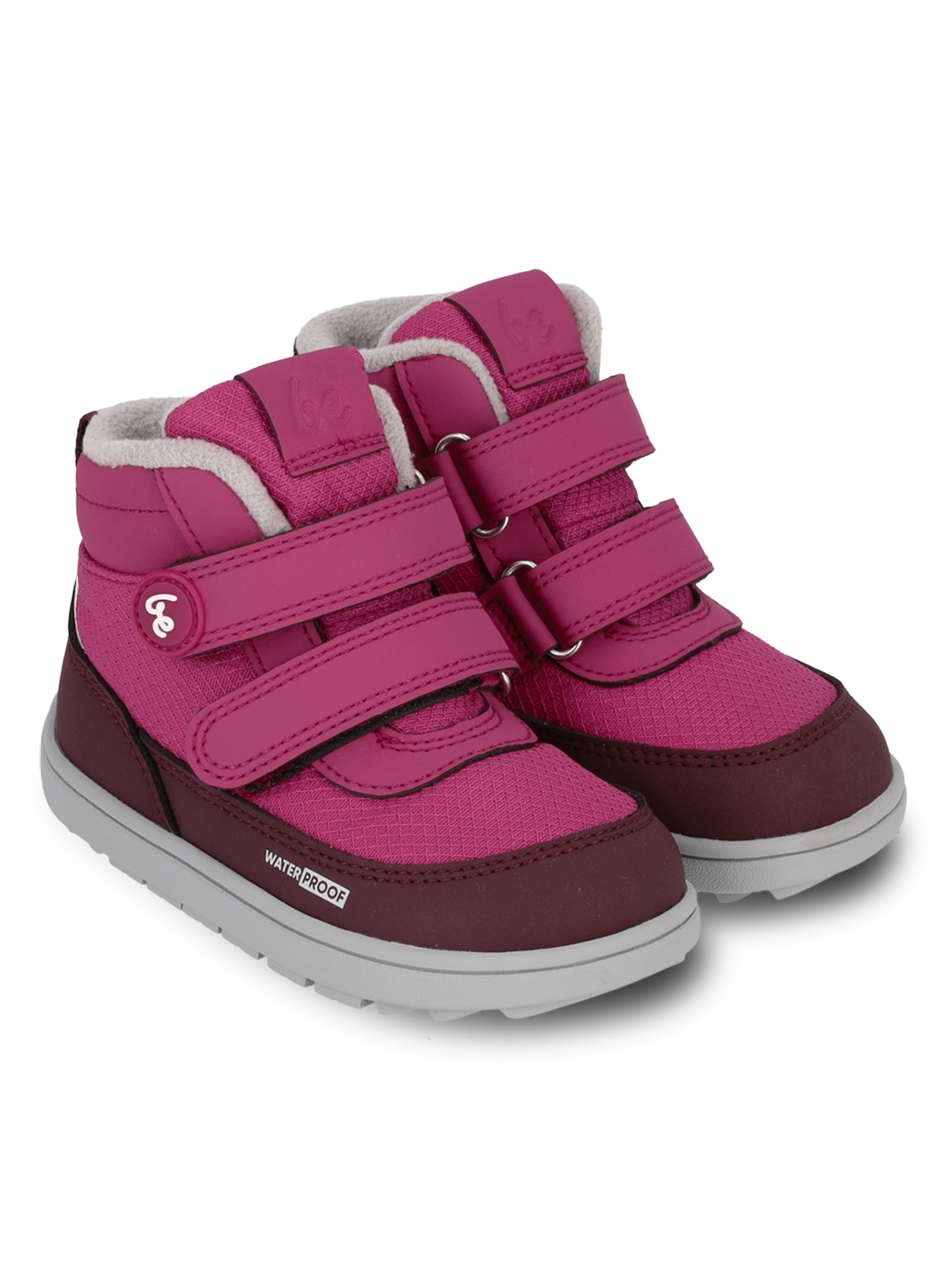 Kids winter barefoot boots Be Lenka Zippu Preschool - Berry & Grey