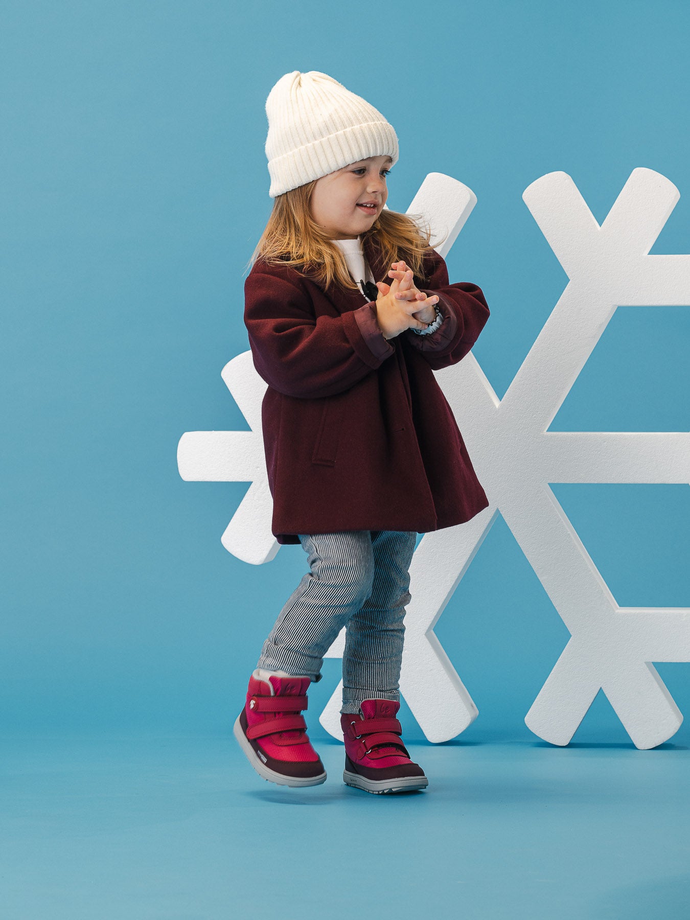 Kids winter barefoot boots Be Lenka Zippu Preschool - Berry & Grey