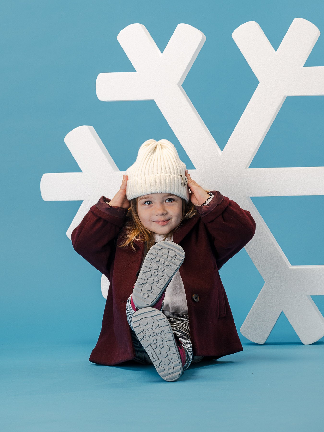 Kids winter barefoot boots Be Lenka Zippu Preschool - Berry & Grey