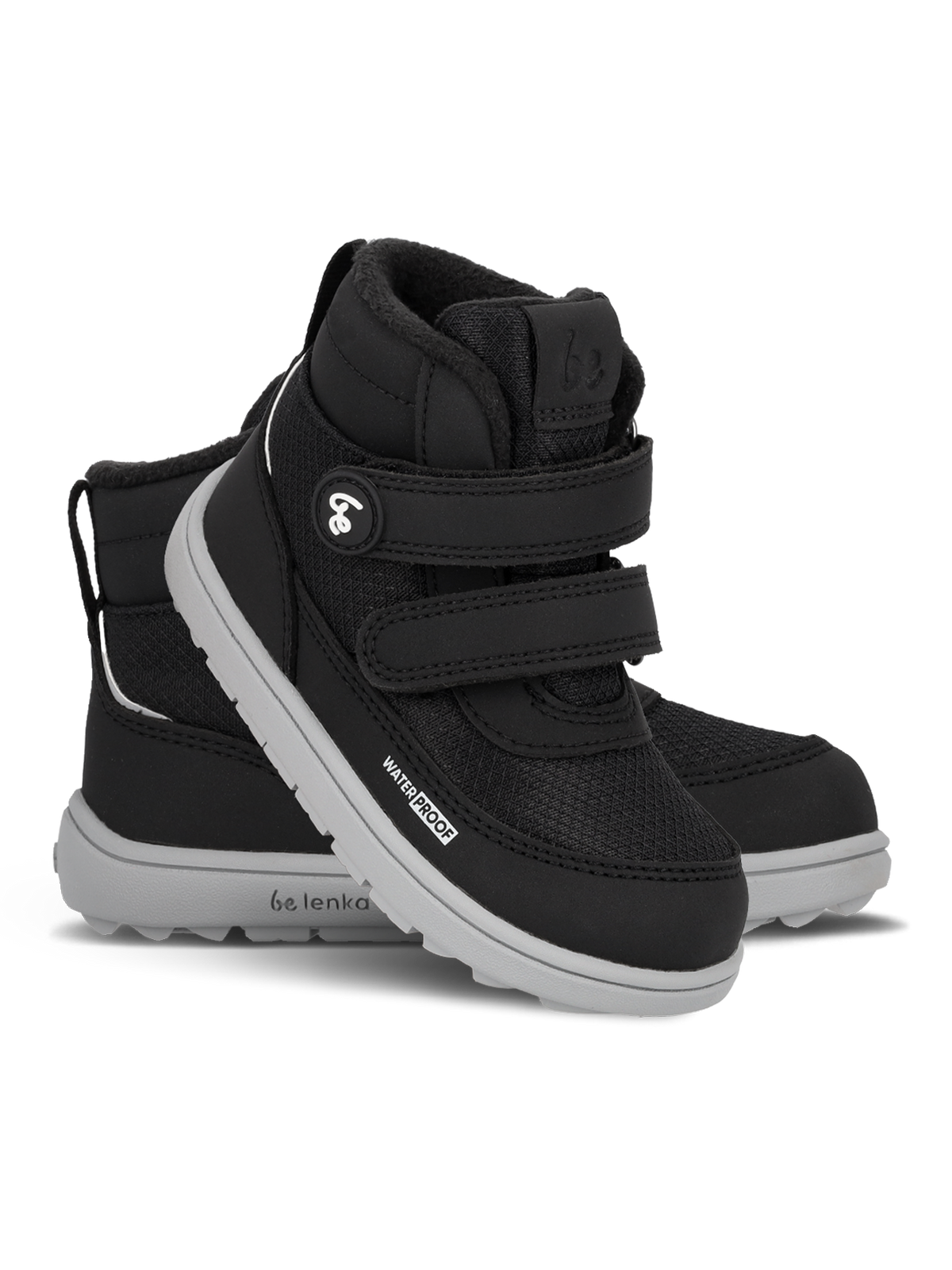 Kids winter barefoot boots Be Lenka Zippu Preschool - Black & Grey