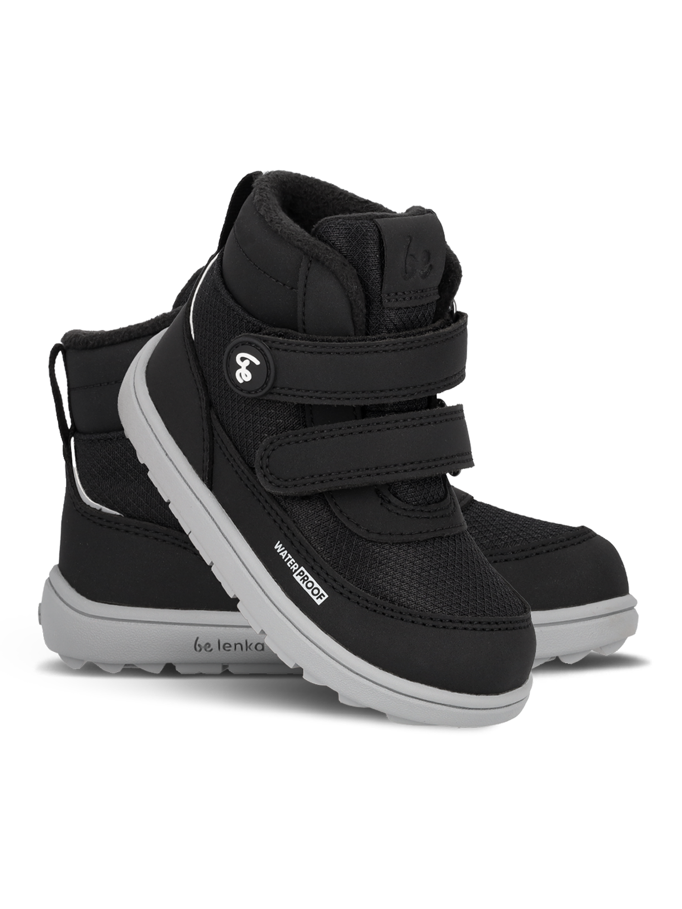Kids winter barefoot boots Be Lenka Zippu Preschool - Black & Grey