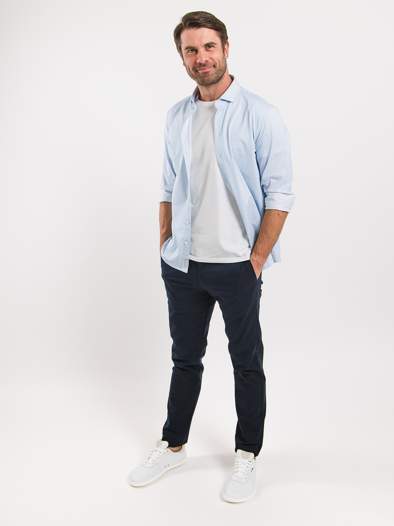 Chemise homme Regular Be Lenka Essentials - Bleu et blanc