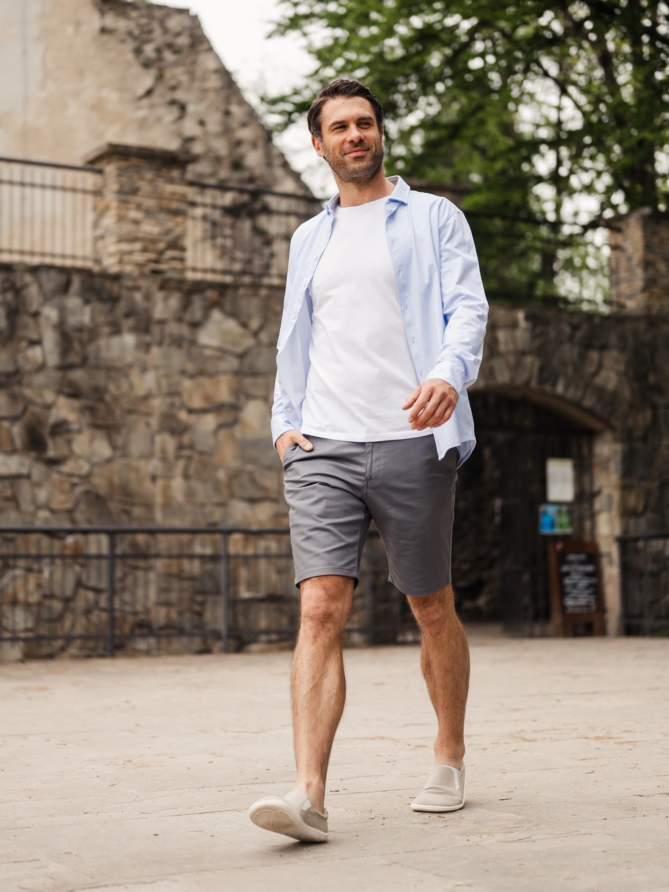 Chemise homme Regular Be Lenka Essentials - Bleu et blanc
