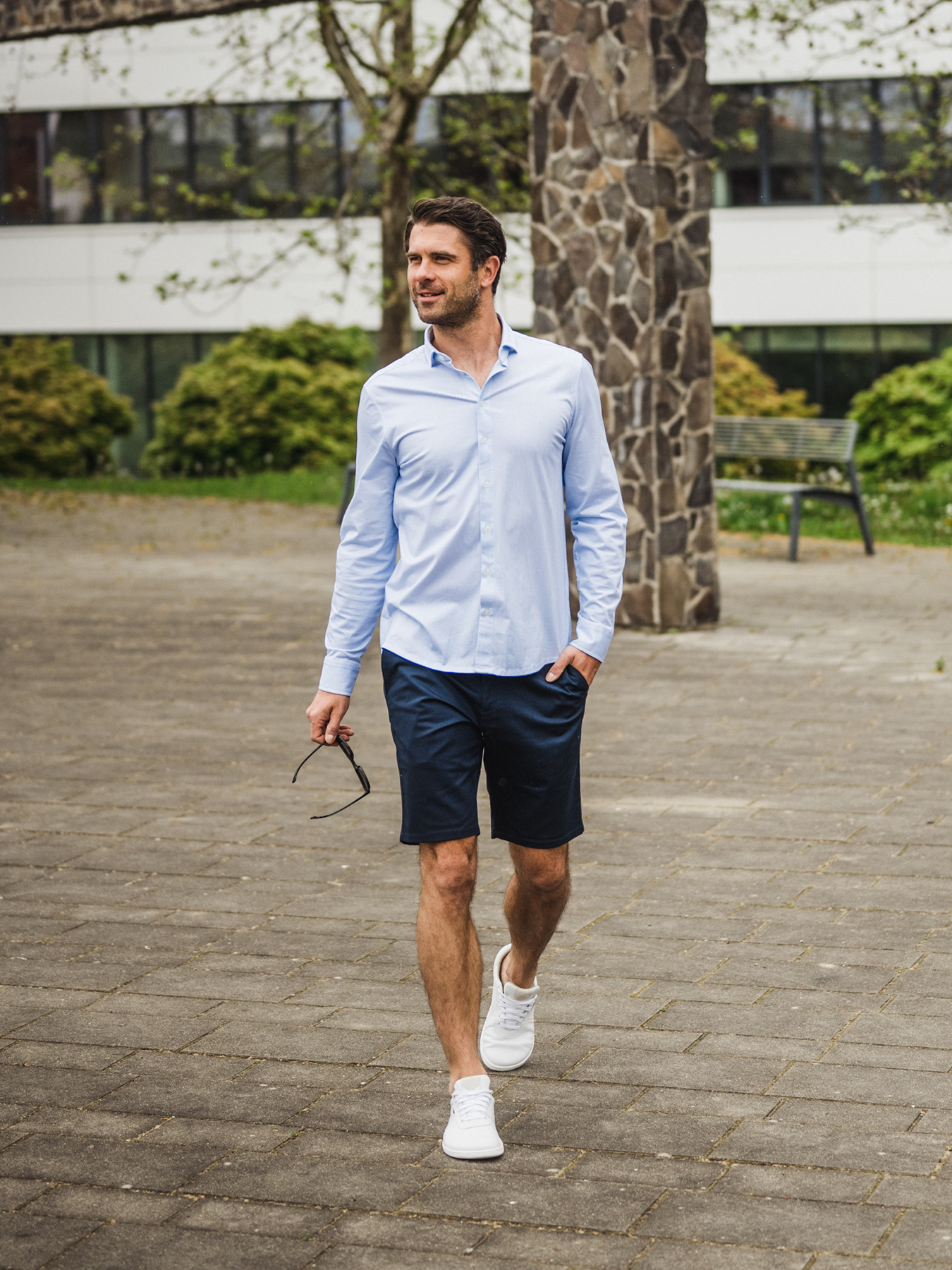 Chemise homme Regular Be Lenka Essentials - Bleu et blanc