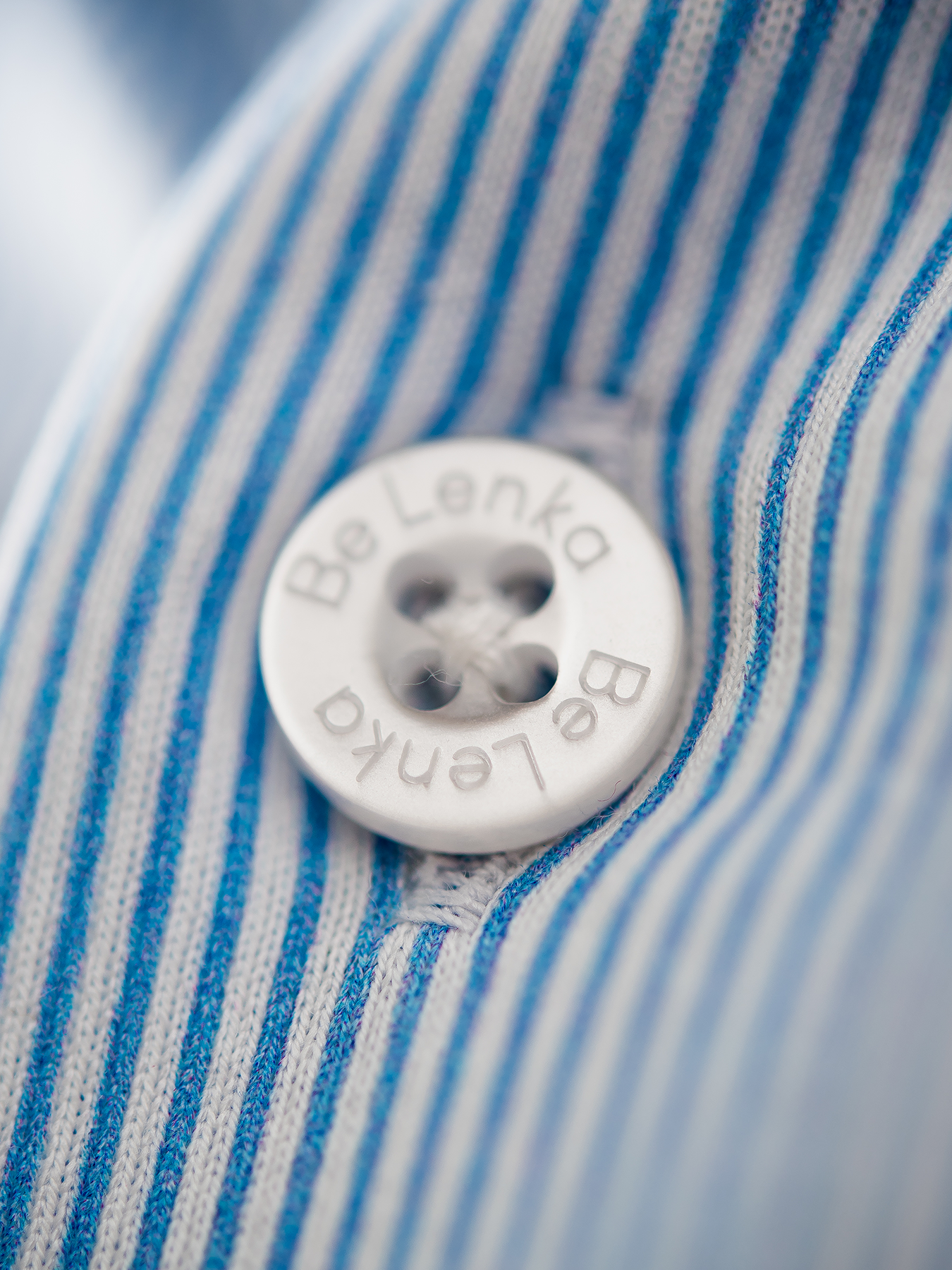 Chemise homme Slim Be Lenka Essentials - Bleu et blanc