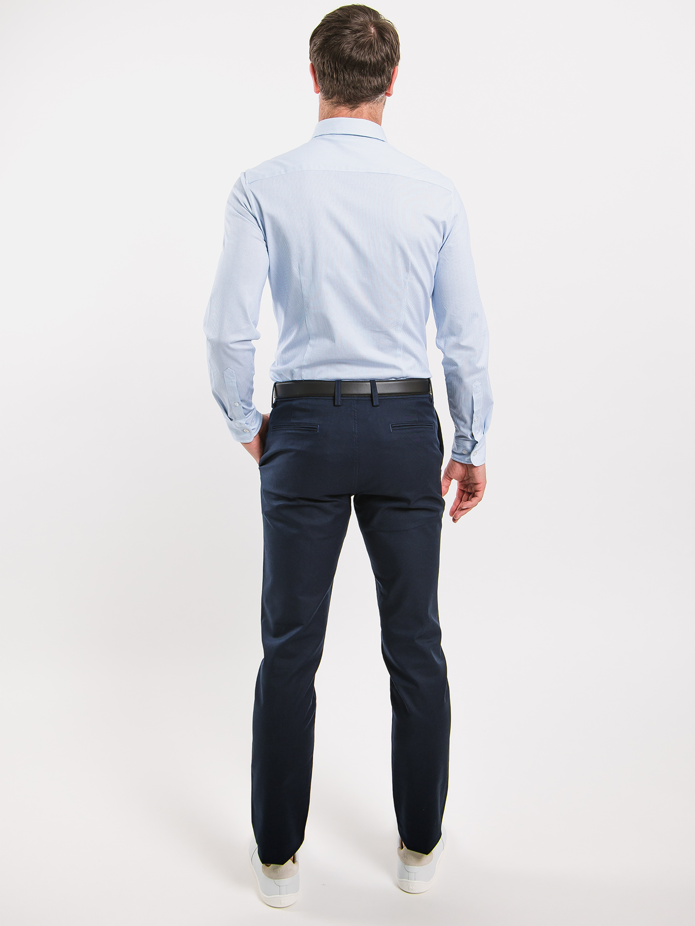 Chemise homme Slim Be Lenka Essentials - Bleu et blanc