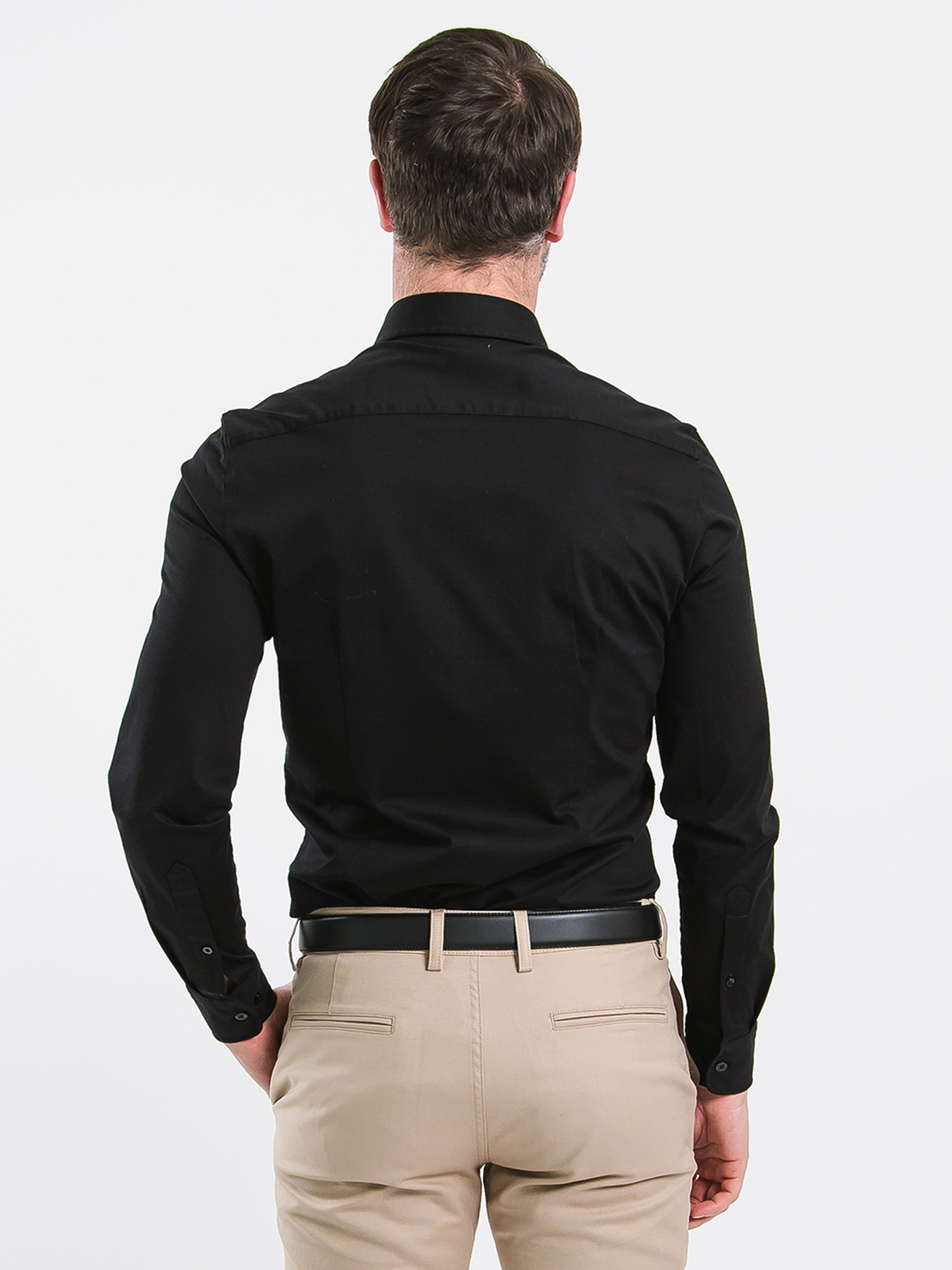 Chemise homme Slim Be Lenka Essentials - Noir de jais