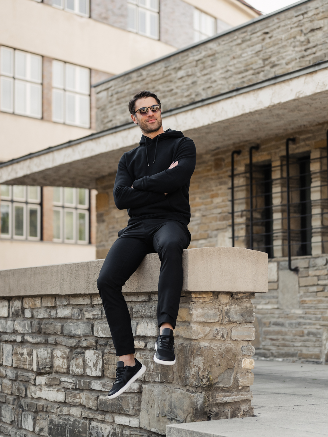 Sweat à capuche pour homme Be Lenka Essentials - Noir
