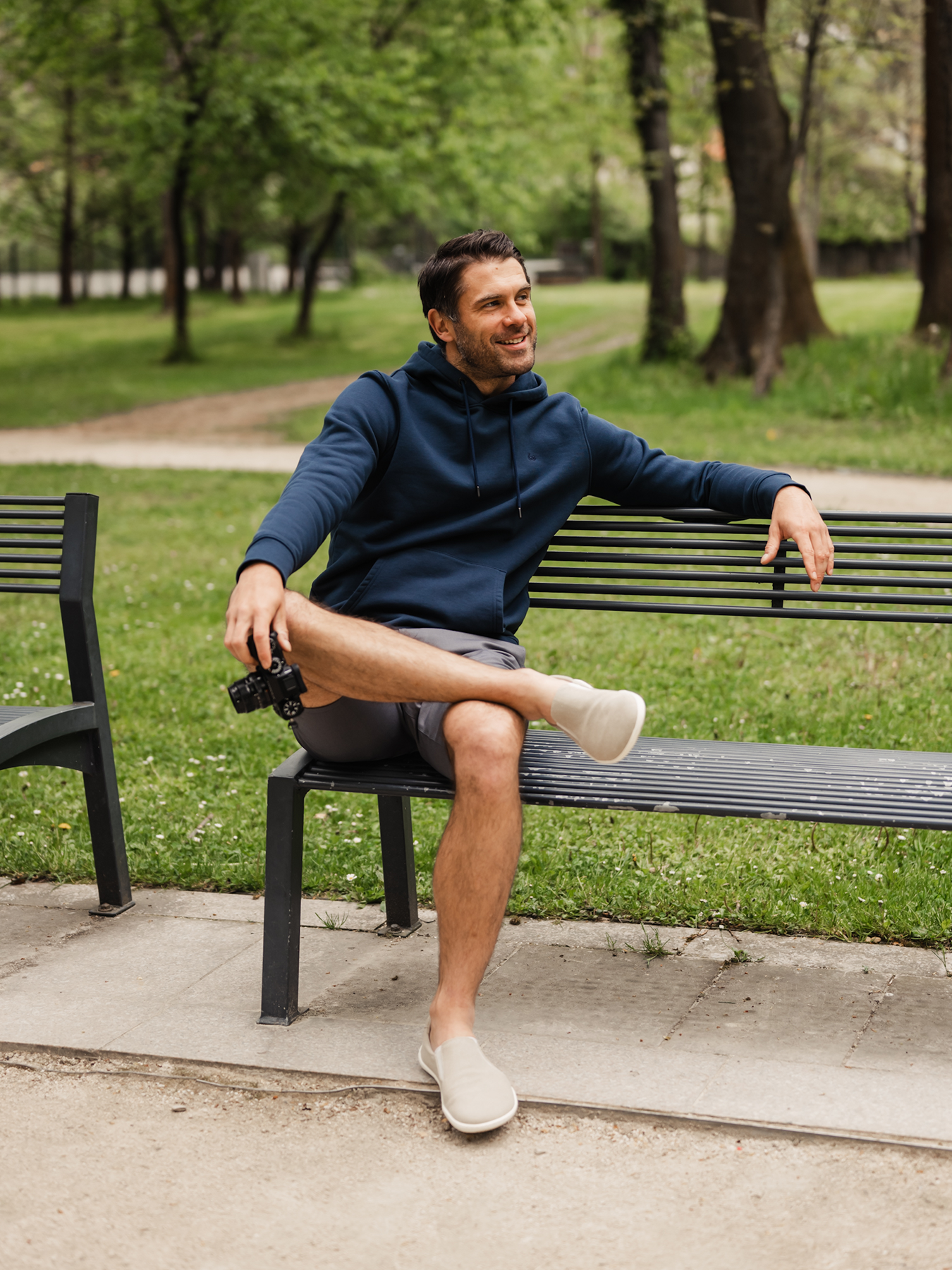 Sweat à capuche pour homme Be Lenka Essentials - Bleu foncé