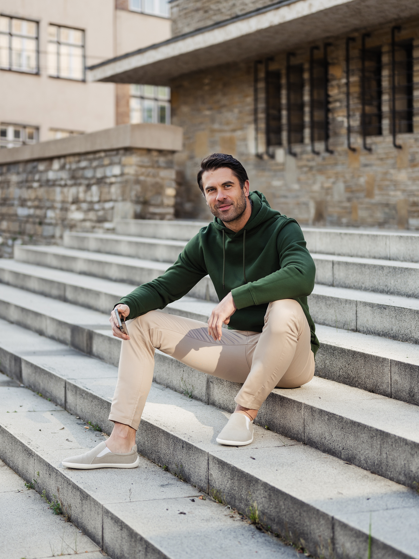 Sweat à capuche pour homme Be Lenka Essentials - Vert foncé