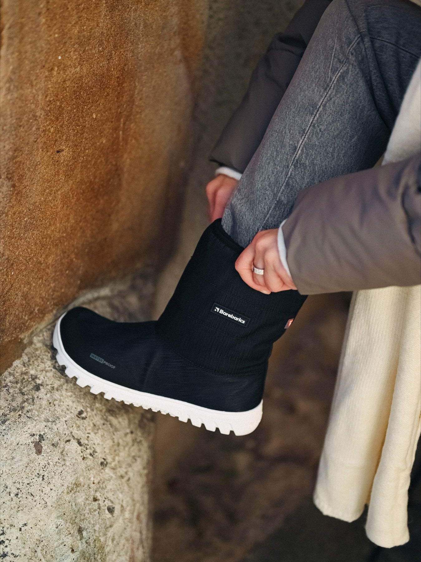 Barefoot Winter Boots Barebarics PolarStride - Black