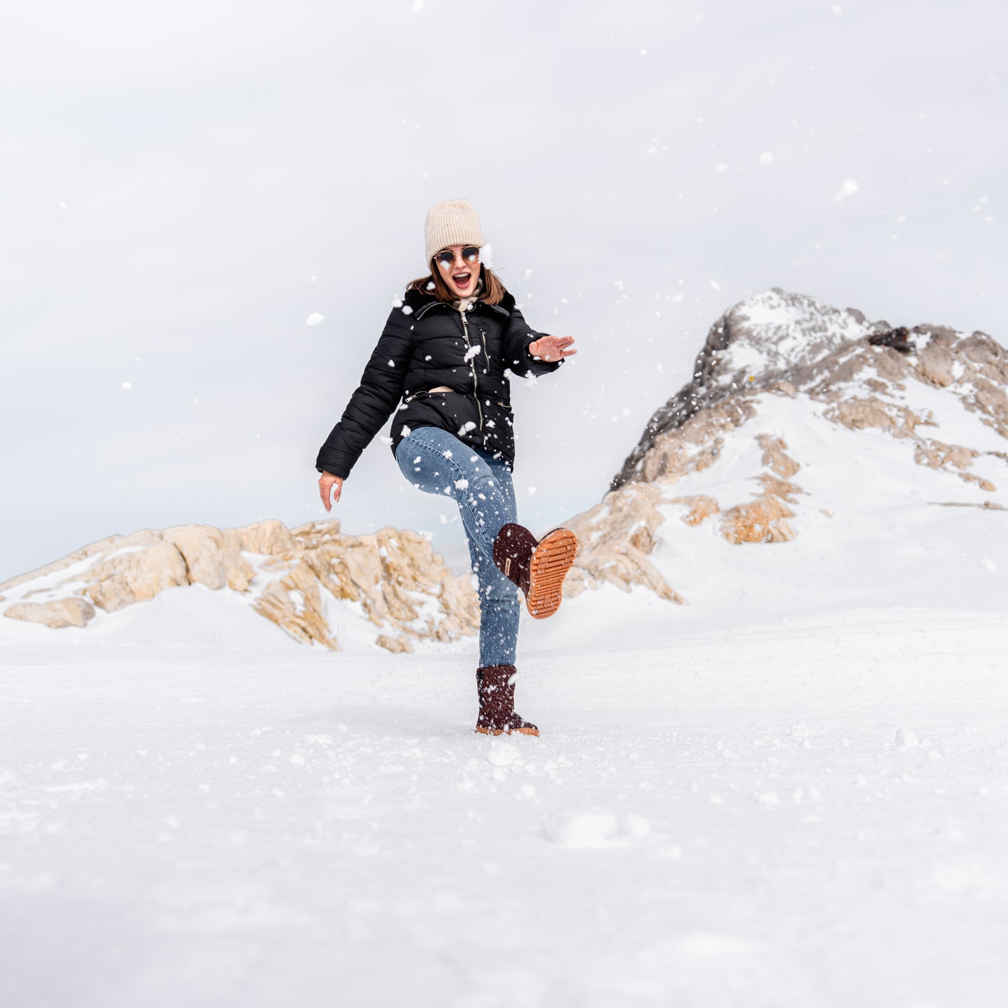 Bottes d'hiver pieds nus Barebarics PolarStride - Marron cuivré
