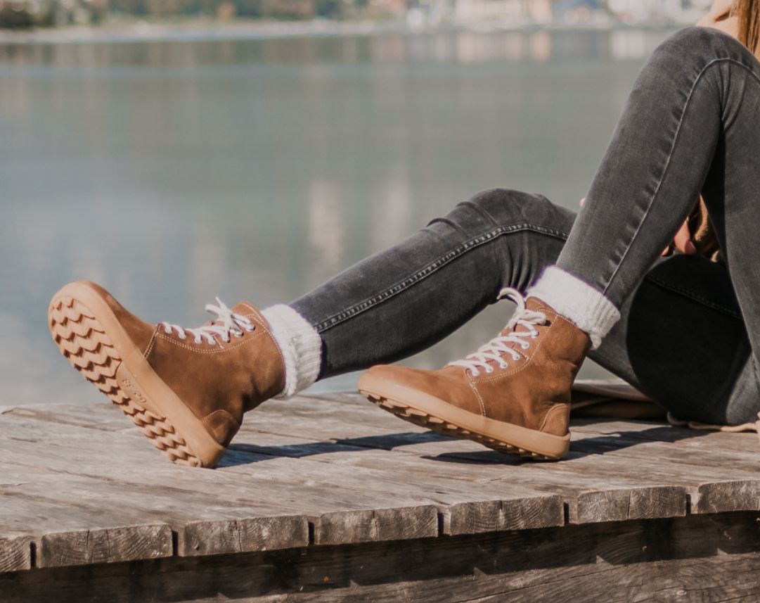 Bottes d'hiver pieds nus Be Lenka Winter 3.0 - Marron noyer